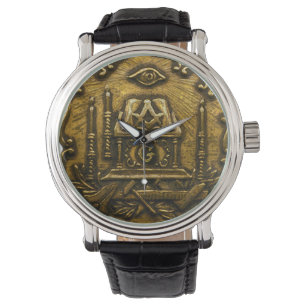 Brass Masonic Afbeelding Horloge