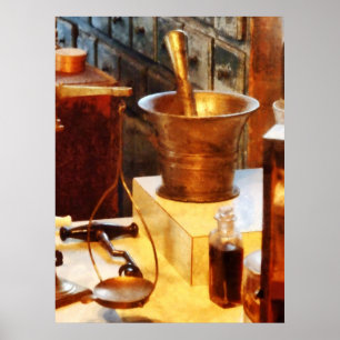 Brass Mortar en Pestle Poster