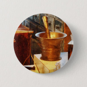 Brass Mortar en Pestle Ronde Button 5,7 Cm