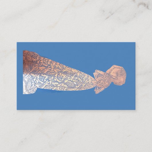 Brass rubbing middeleeuwse dame visitekaartje (Voorkant)