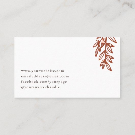 Brass & Rust Green Line Carte de visite d'art (Dos)