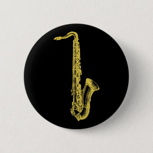 Brass Sax Ronde Button 5,7 Cm