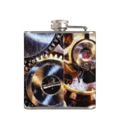 Brass Steampunk Gears Flask Groomsmen Gift Heupfles (Achterkant)