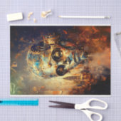 Brass Steampunk Robot Head, Gold DG3G Decoupage Tissuepapier (Craft)