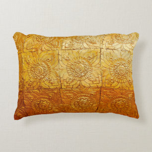 Brass vierkant met patternatief, kunst, grafisch d accent kussen