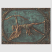 Brass Vrouw Met Pijl Decoupage Tissuepapier (Voorkant)