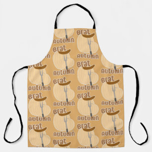 Brat Autumn Funny Trending Fun Foodie Pattern Schort