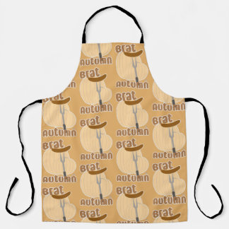 Brat Autumn Funny Trending Fun Foodie Pattern Schort