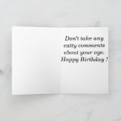 Brat Cat Razzberry Verjaardag Kaart (Binnen)