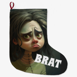 BRAT FUNNY KERSTMIS STOUT MEISJE GROTE KERSTSOK