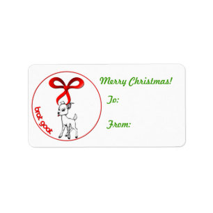 Brat Goat Christmas Gift Label Sticker