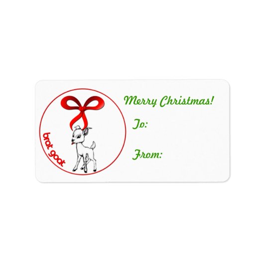 Brat Goat Christmas Gift Label Sticker (Voorkant)