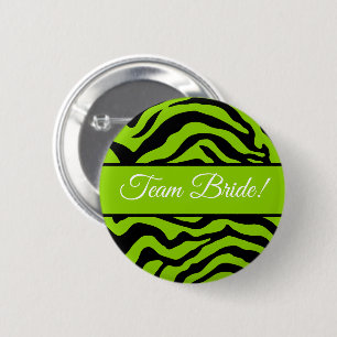 Brat groene Zebra print Ronde Button 5,7 Cm