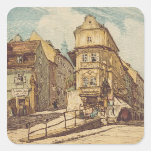 Bratislava door Richard Lux Century Gekleurde Etsi Vierkante Sticker