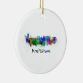 Bratislava skyline in watercolor keramisch ornament (Rechts)