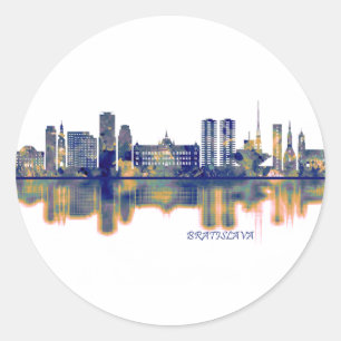 Bratislava Skyline Ronde Sticker