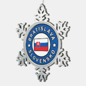 Bratislava Slovensko Tin Sneeuwvlok Ornament (Rechts)