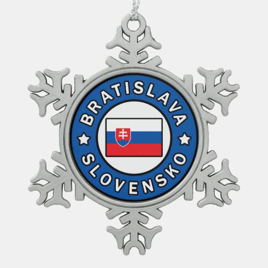 Bratislava Slovensko Tin Sneeuwvlok Ornament (Voorkant)