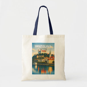 Bratislava Slowakije Illustratie Reis Kunst Retro Tote Bag
