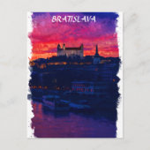 Bratislava Slowakije Nacht Stad Uitzicht Briefkaart (Voorkant)