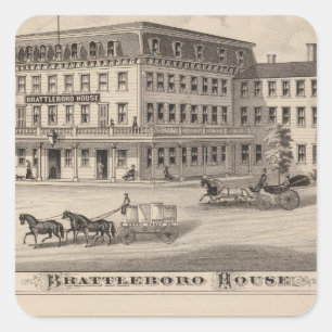 Brattleboro House Vierkante Sticker