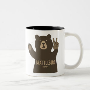 Brattleboro Vermont Vredesbeer Tweekleurige Koffiemok