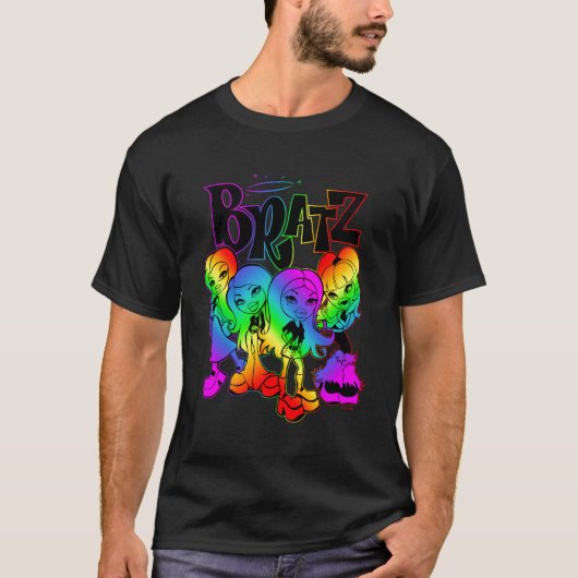Bratz Group Shot Rainbow-gradiënt T-shirt (Voorkant)