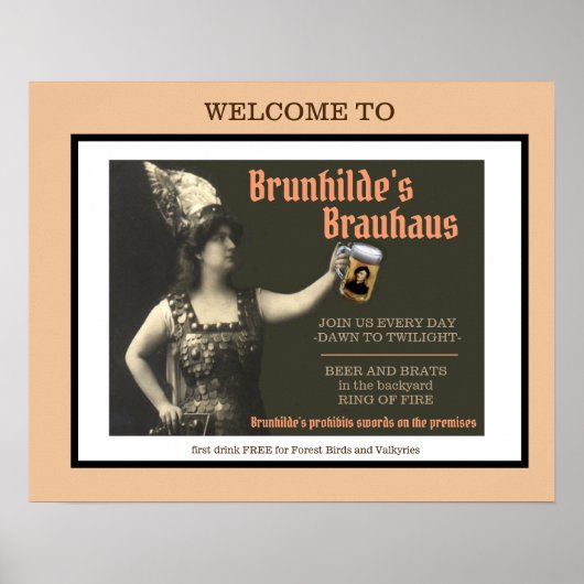 BRAUHAUS BAR POSTER BRUNHILDE (Voorkant)