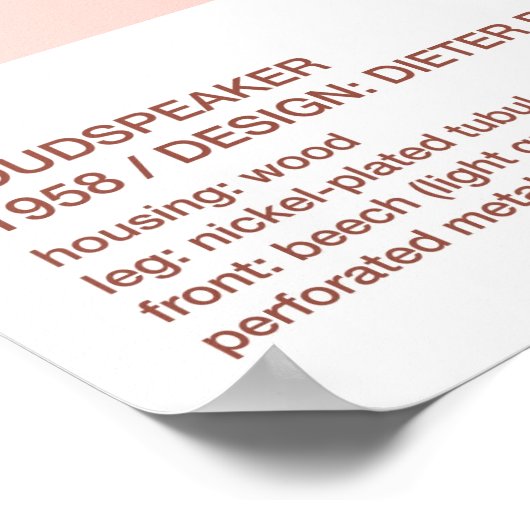 Braun L2-luidspreker - Dieter Rams Poster (Hoek)