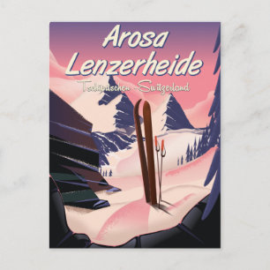 Brauneck Bavaria, Duitsland Ski poster Briefkaart