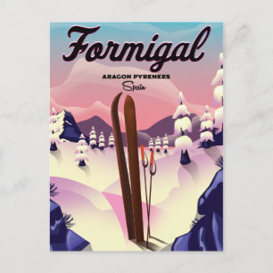 Brauneck Bavaria, Duitsland Ski poster Briefkaart