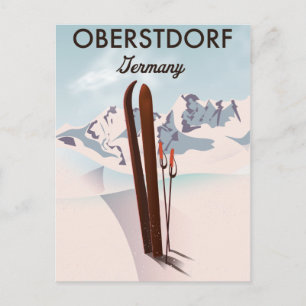 Brauneck Beieren, Duitsland Ski-poster Briefkaart