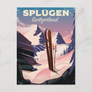 Brauneck Beieren, Duitsland Ski-poster Briefkaart