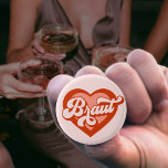 Braut Und Team Braut Bachelorette Coeur Rétro<br><div class="desc">Braut Und Team Braut Bachelorette Retro bouton Coeur Vintage Mariée Devenir la mariée de la mariéeTribe</div>