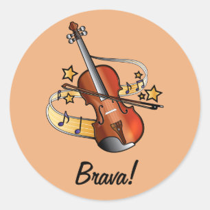 Brava Sticker voor Meisje Viool Student