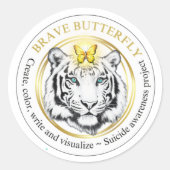 Brave Butterfly Project Zelfmoordbewustzijn Ronde Sticker (Voorkant)