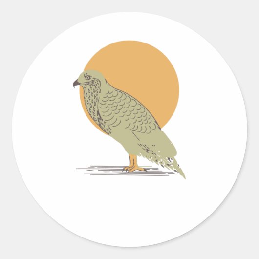 Brave Buzzard Ronde Sticker (Voorkant)