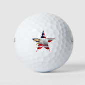 Brave Eagle, de Amerikaanse vlag, patriottisch Golfballen (Voorkant)