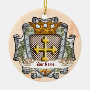 Brave Familien Crest Achternaam Keramisch Ornament
