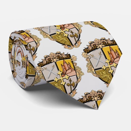 Brave Family Crest achternaam Stropdas (Opgerold)