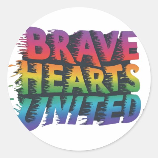 Brave Hearts United Ronde Sticker (Voorkant)