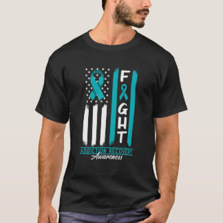Brave I Addication Recovery Awareness Ribbon T-shirt