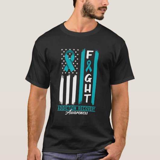 Brave I Addication Recovery Awareness Ribbon T-shirt (Voorkant)