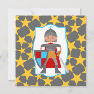 Brave Knight Boy Invitation de fête d'anniversaire