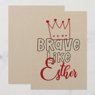 Brave like Esther - Inspirerende joodse Purim Art Kaart
