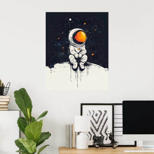 Brave Little Astronaut Poster (Thuiskantoor)
