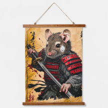 Brave Mouse Samurai Warrior - Japanse inktstijl