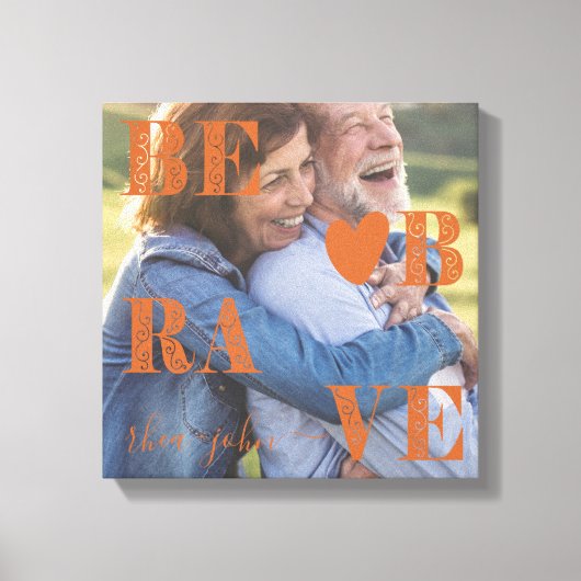 Brave Name met Heart Photo Canvas Afdruk (Voorkant)