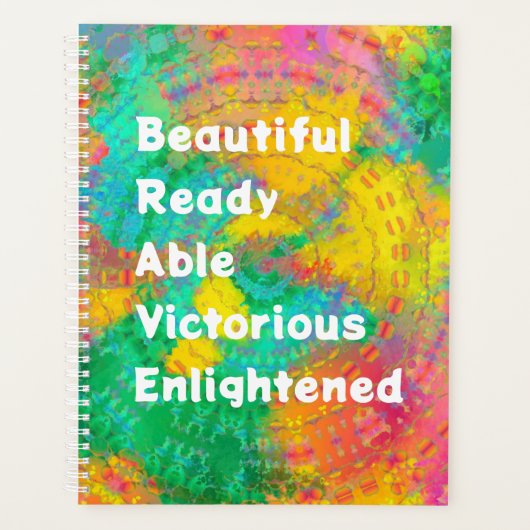 BRAVE Rainbow Tie Dye Boho Planner (Voorkant)