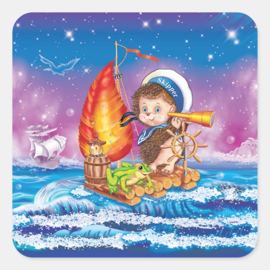 Brave sailor vierkante sticker (Voorkant)